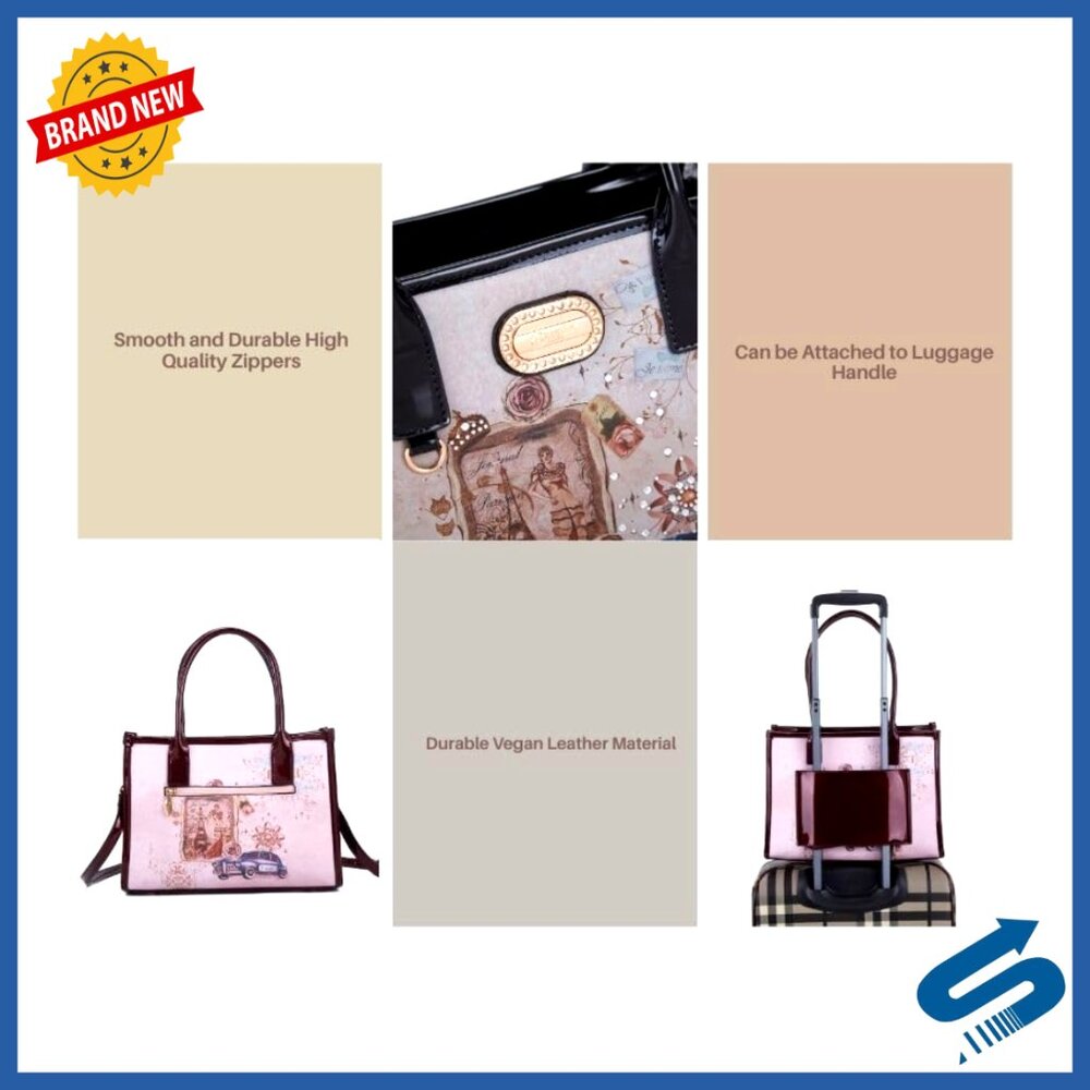 Structured Shoulder Tote Bag with Detachable Cros… - image 4